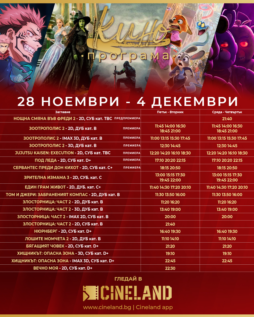 🎥 ���� �������� �Cineland �����" - 28.11 - 04.12.2025 �.